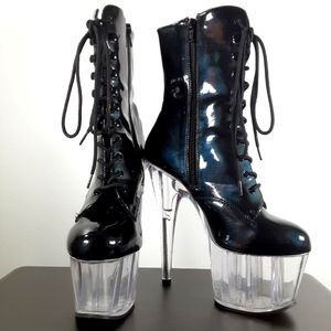 Pleaser Adore Platform Lace Up Ankle Boot size 8